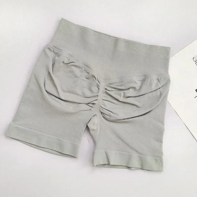 Women's high-waisted yoga pants fitness pants summer new high-elastic fitness training peach hip lift sports three-point shorts