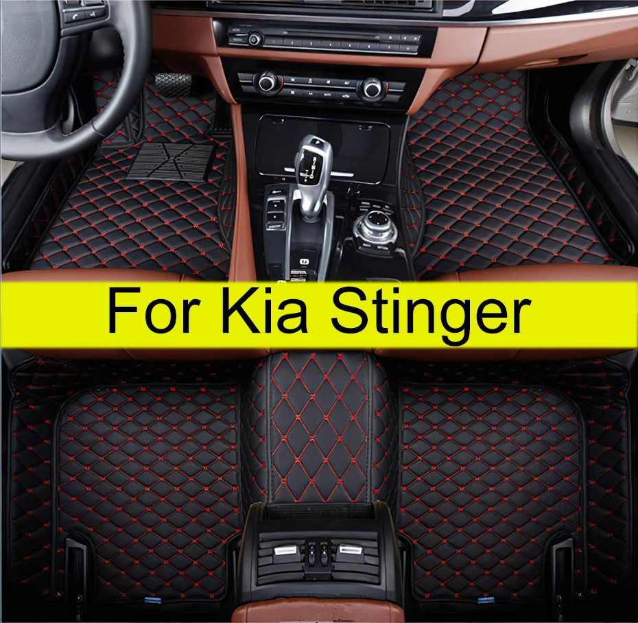 

Car Floor Mats For Kia Stinger CK 2018-2022 Rug Carpet Luxury Leather Mat Anti Dirt Pad Car Accessories Interior Parts 2019 2020