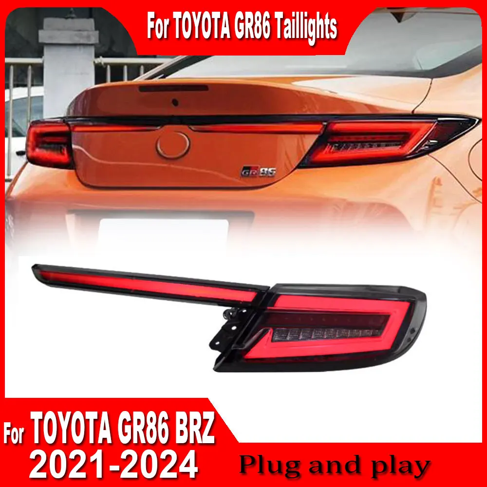 

LED Through Tail Lights For Toyota GR86 Subaru BRZ 2021-2023 new full LED Tail Lamp Dynamic Turn Signal Light Tail Lamp Assembly