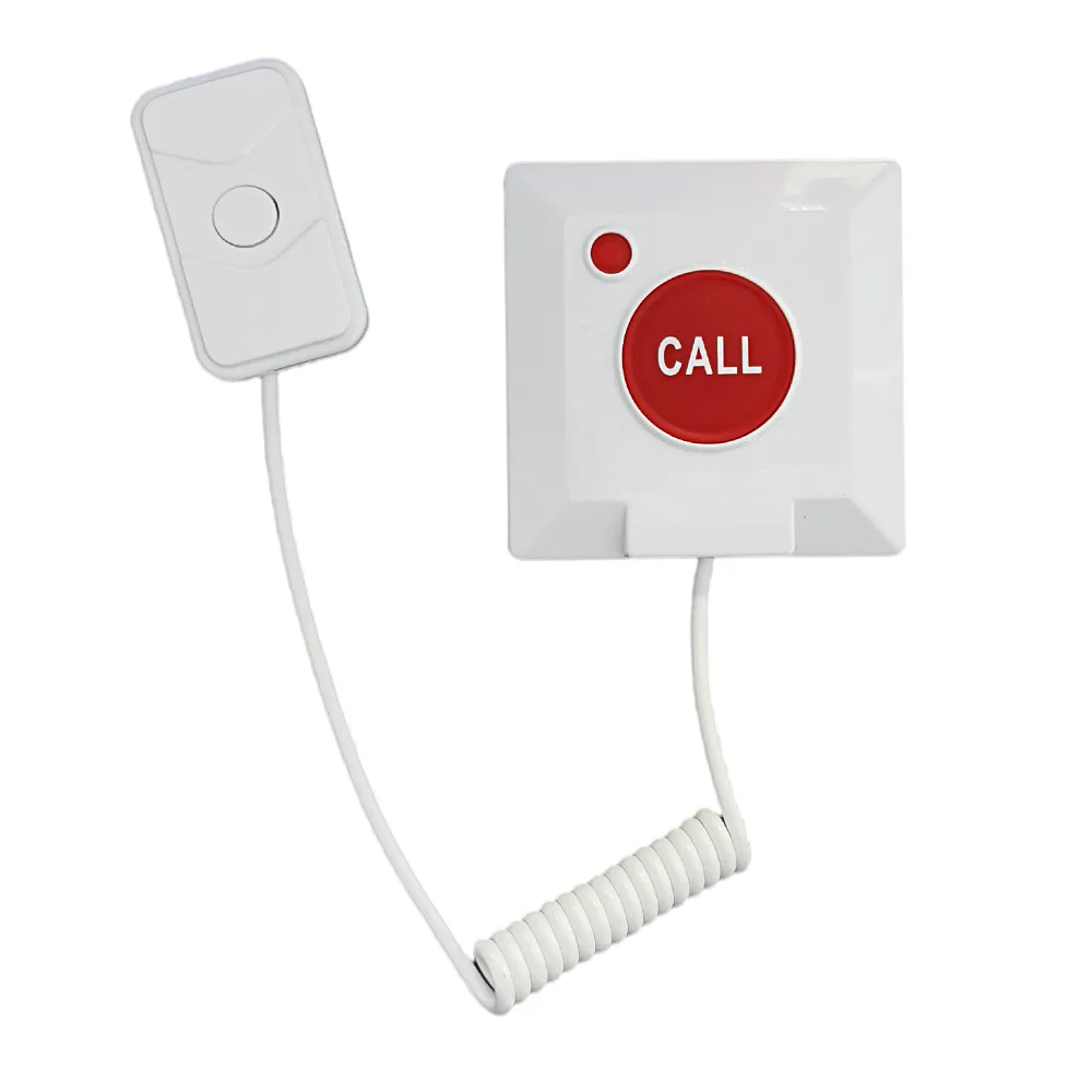 Wireless Alert Call Help White Button Patient Bell for Hospital Restaurant Nursing Home