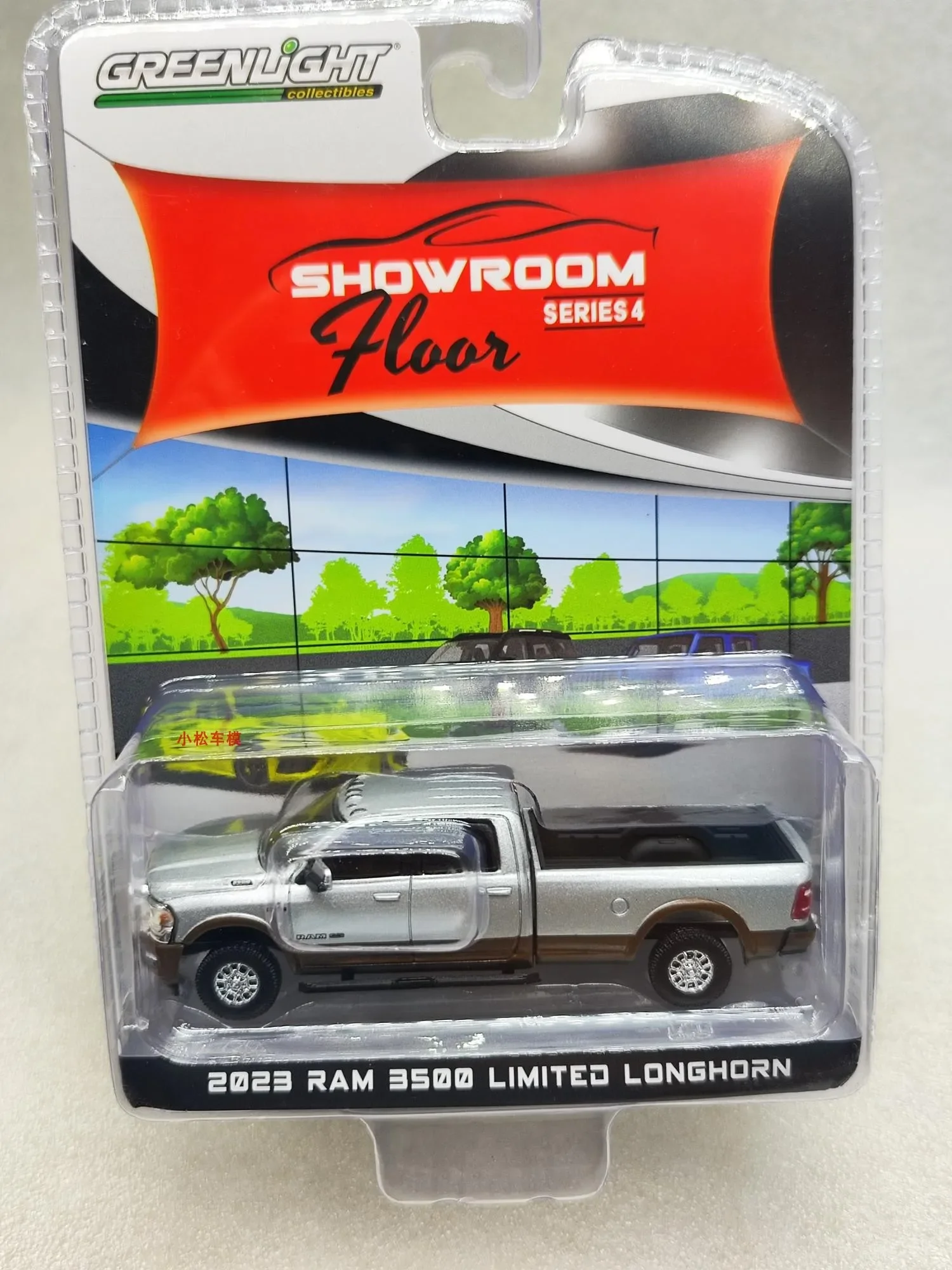 1: 64 Exhibition Hall Flooring Series 4-2023 Ram 3500 Limited Longhorn Alloy Car Model Collection Gift Ornaments