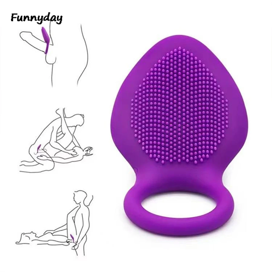 Anillo vibratorio para pene, estimulador de clítoris y punto G, Juguetes sexuales para pareja, lamiendo el orgasmo vaginal, bloqueo de esperma, vibrador