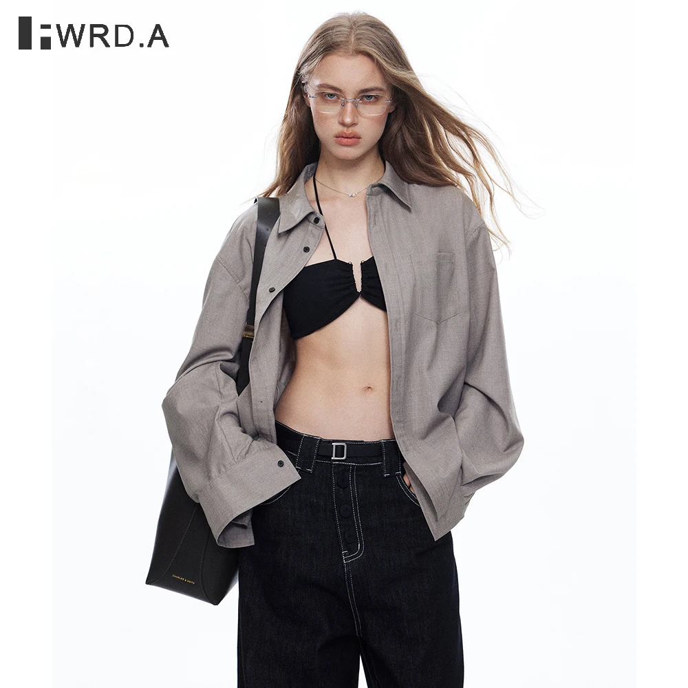 

FWRD Vintage Old Money Style Shirt Women 2025 Autumn Winter Loose Structured Design Long Sleeve Elegant Overshirt #6060