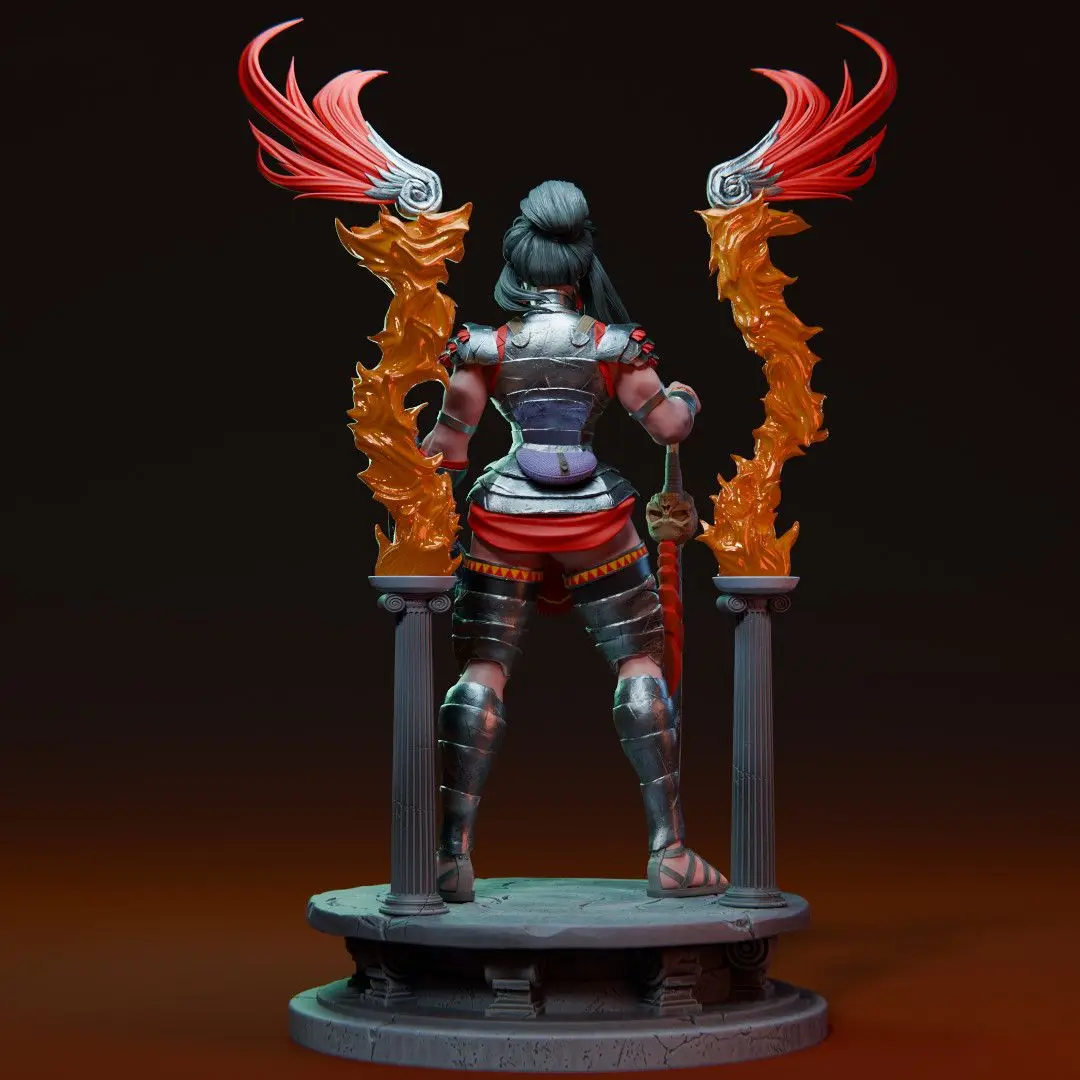 Flame Avenging Female Warrior 3D Printed GK Statue Ancient Greek Myth Figure DIY Coloring Self-assembly Figurine Model