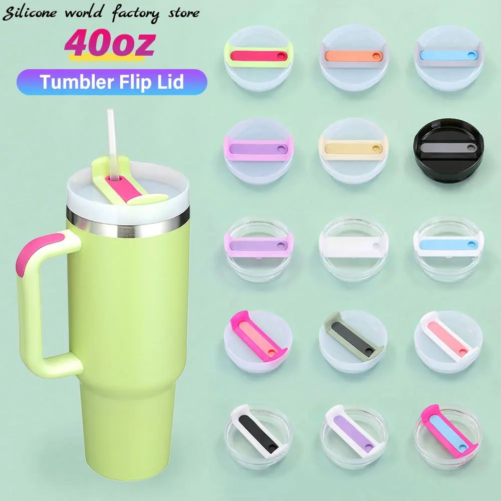 Silicone World 40oz For Stanley H2.0 Tumbler Flip Straw Lid Replaceble Sealed Leak Proof Cup Cover Coffee Cups Tumbler Lids