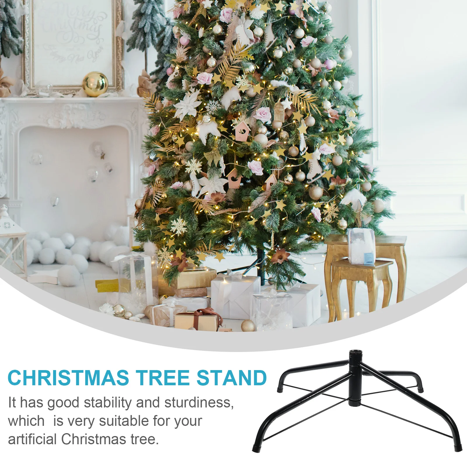 

Metal Christmas Tree Base Artificial Stand Christmass Holder Replacement Heavy Duty Universal Faux