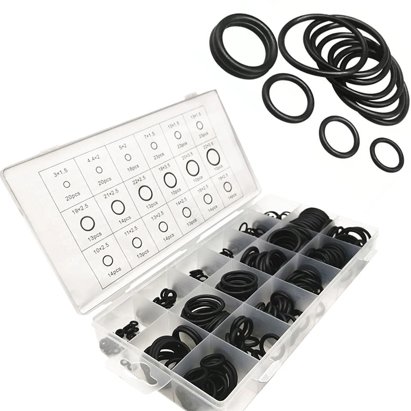 

Набор уплотнительных колец из черного нитрилового каучука для систем кондиционирования, 279 шт.