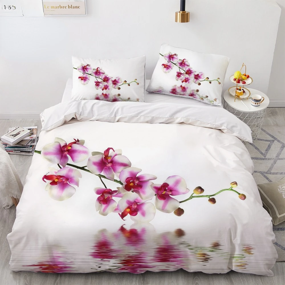 Dream NS Red Rose 3D Floral Duvet Cover Bedding Set Flower Bed Linens Double Bed Sheet Comforter Summer Quilt King Size