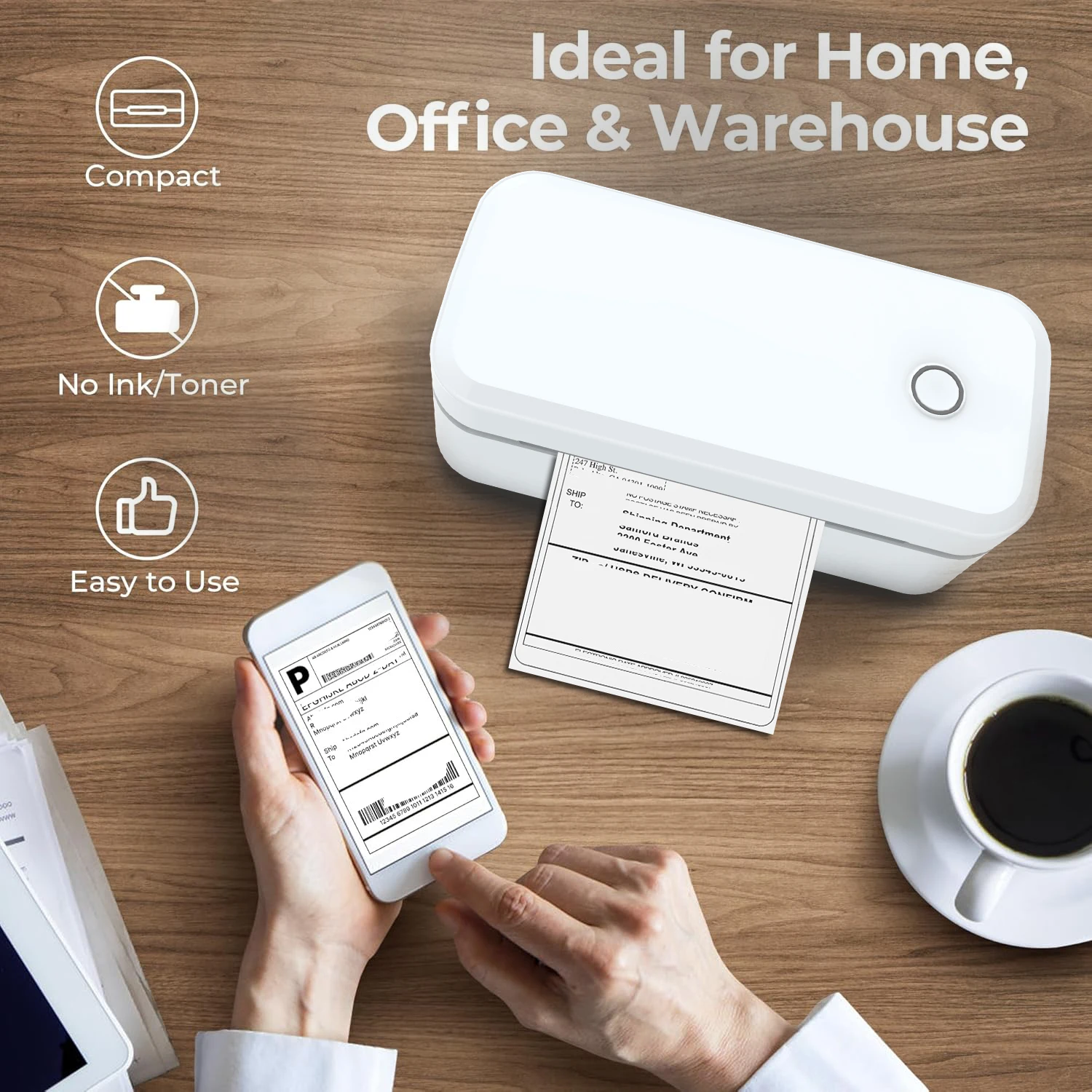 طابعة ملصقات حرارية Marklife X4 بلوتوث مقاس 4 × 6 بوصة جاهزة للتجارة الإلكترونية متوافقة - طباعة ملصقات سريعة لاحتياجات الأعمال