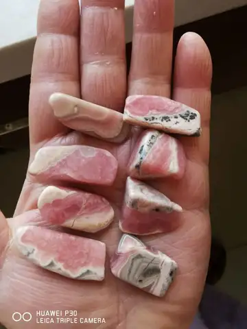 8개 천연 로도크로사이트 텀블 스톤 힐링 크리스탈 레이키 54.1g