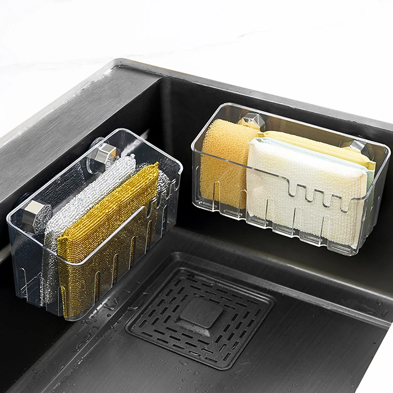 Suction Cup Sink Rack Faucet Drain Rack Multifunctional Basket Kitchen Sponge Rack Punch-free Organizer