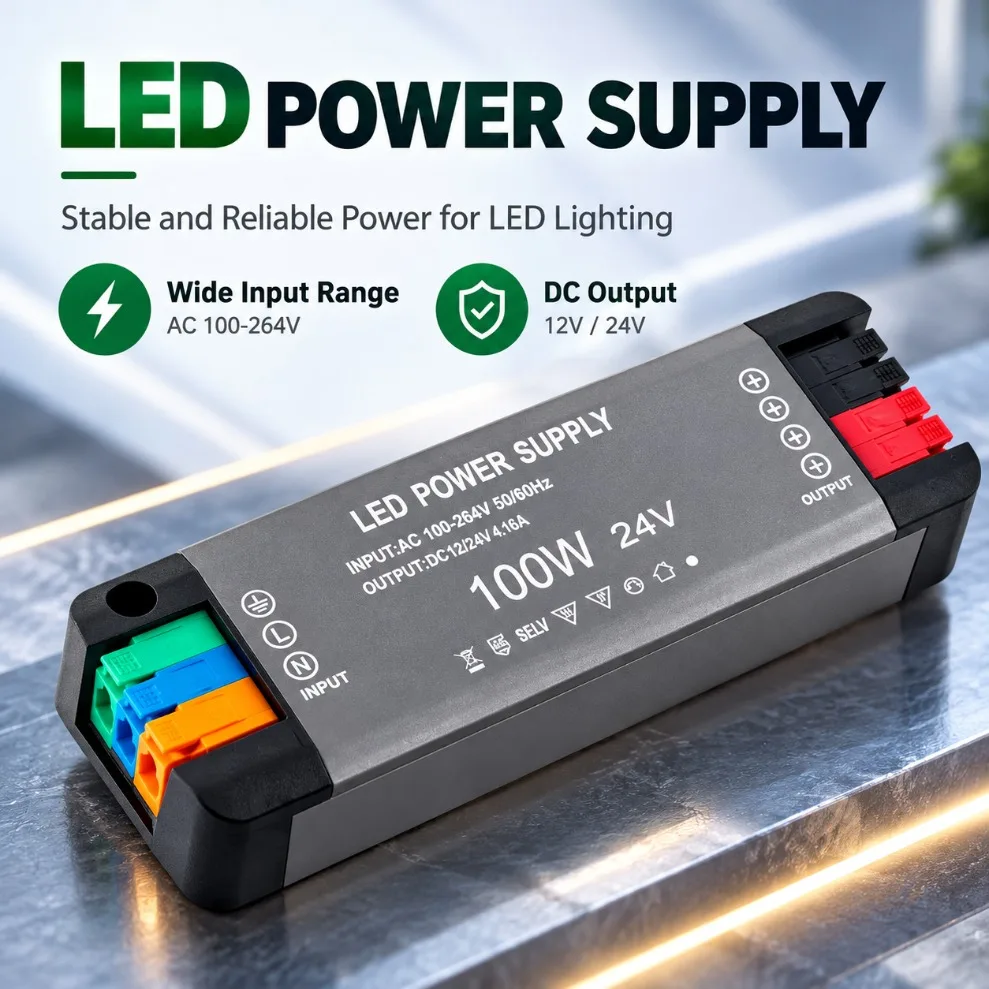 60W 100W 150W 200W Ultrathin LED Power Supply AC110V-265V to DC12V/24V 100% Full Power Transformer for DIY LED Strip Indoor