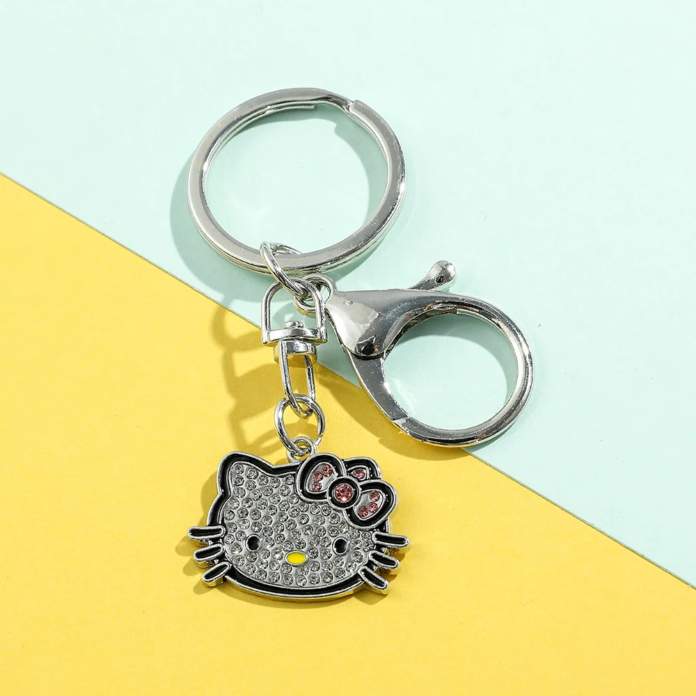 Hello Kitty Sanrio Schlüsselanhänger Beste Freunde Bestie Mädchen Jungen Metall Schlüsselanhänger Anhänger Flash Drill Anhänger Kreative Accessoires Geschenk