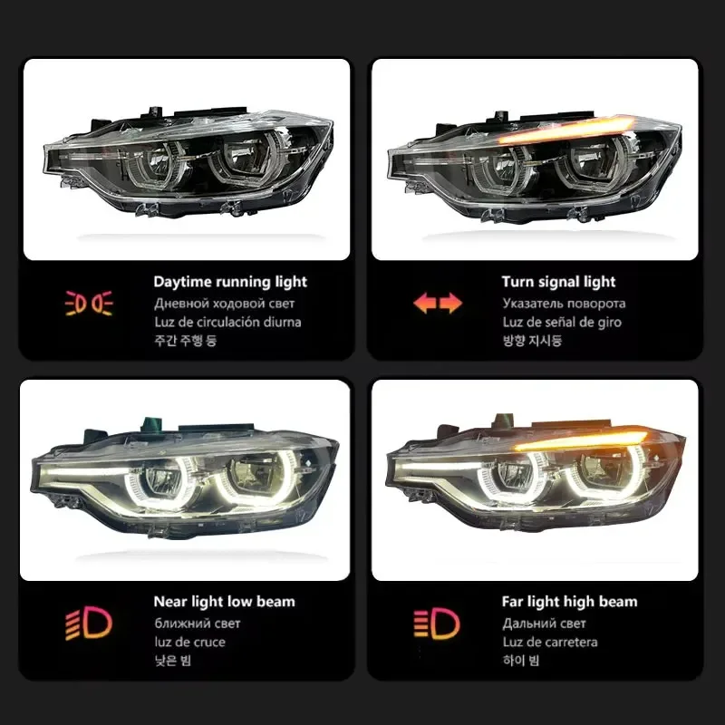 For 2013-2018 BMW 3 Series F30 Headlights F35 Upgrade Full Led DRL Turn Signal Headlamp Assembly Accessories Plug And Play