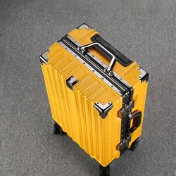 Aluminum Frame Suitcase 20 inch Boarding Cabin Rolling Luggage Trolley Case Password Suitcases on Wheels Men and Women Students