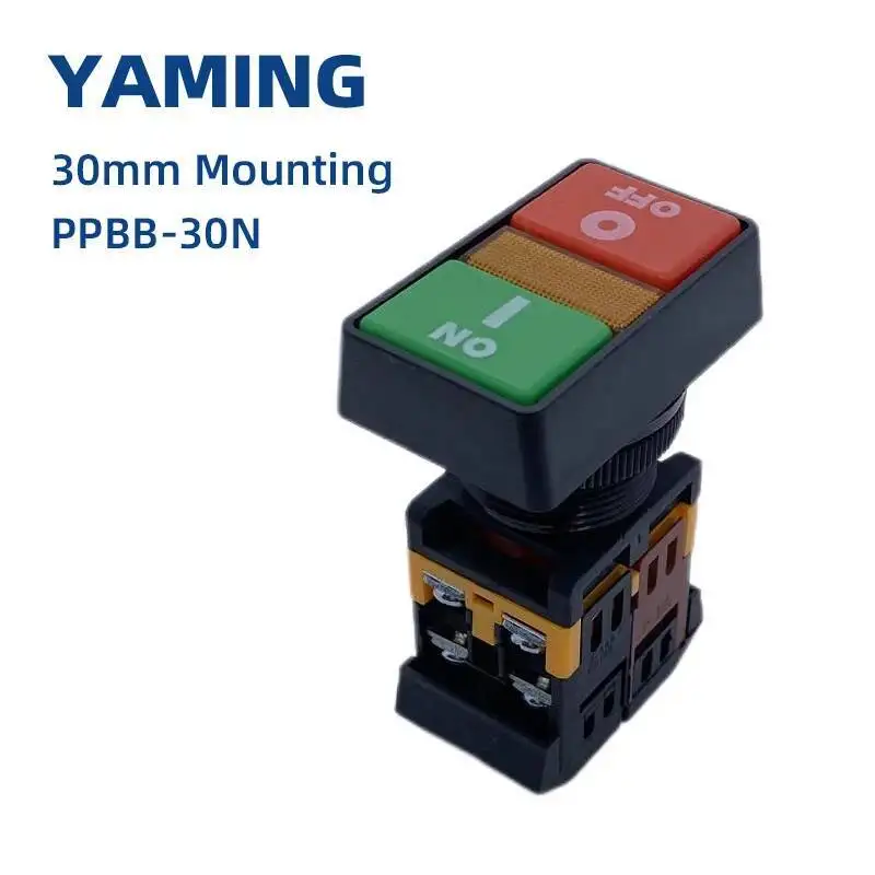 

30mm Push Button Switch 10A ON-OFF 2 Positions 4 Terminals Screws Electric Control PPBB-30N