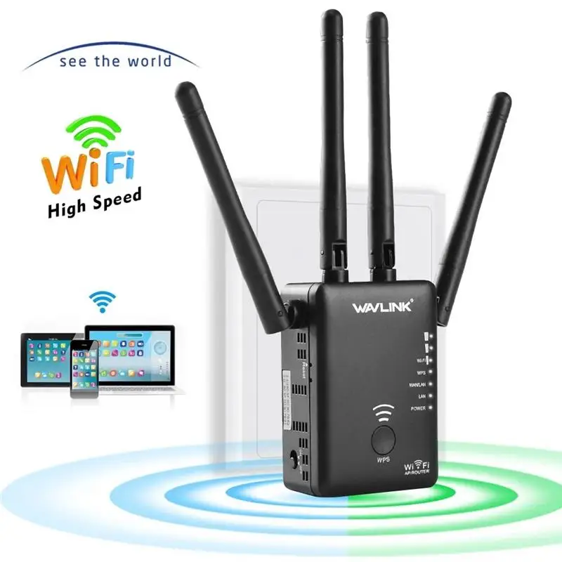 To AC1200 WIFI Repeater/Router/Access point Wireless Wi-Fi Range Extender Wifi Signal Amplifier with External Antennas Hot