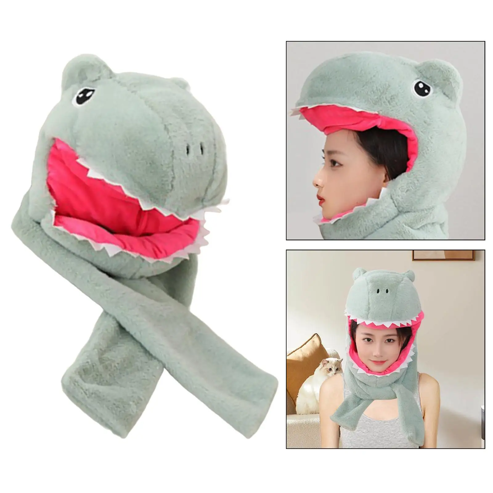 Dinosaurierförmige Kopfbedeckung, Hut, weich, lustig, Cosplay, als Geschenk, Karneval, Anzieh