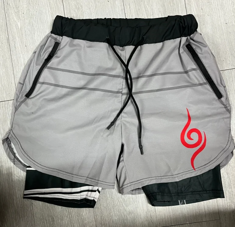 SAFFruit-Short de dehors en Maille à vaccage Rapide pour Homme, Pantalon Court Respirant Unisexe, Manga, Gym, Fitness, Été, Impr