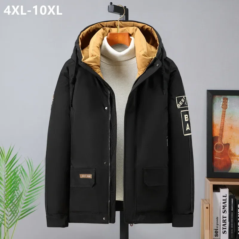 Hooded Pilot Coat Men Winter Parkas 10XL 160KG Male Jacket Cargo Warm Loose Coldproof Fashion Plus Size 9XL 8XL Outdoor Clothes