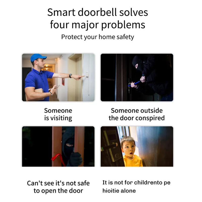 New-Tuya Smart Home Doorbell Camera Waterproof Wifi Video Intercom 1080P Outdoor Security Protection Two Way Audio EU PLUG A