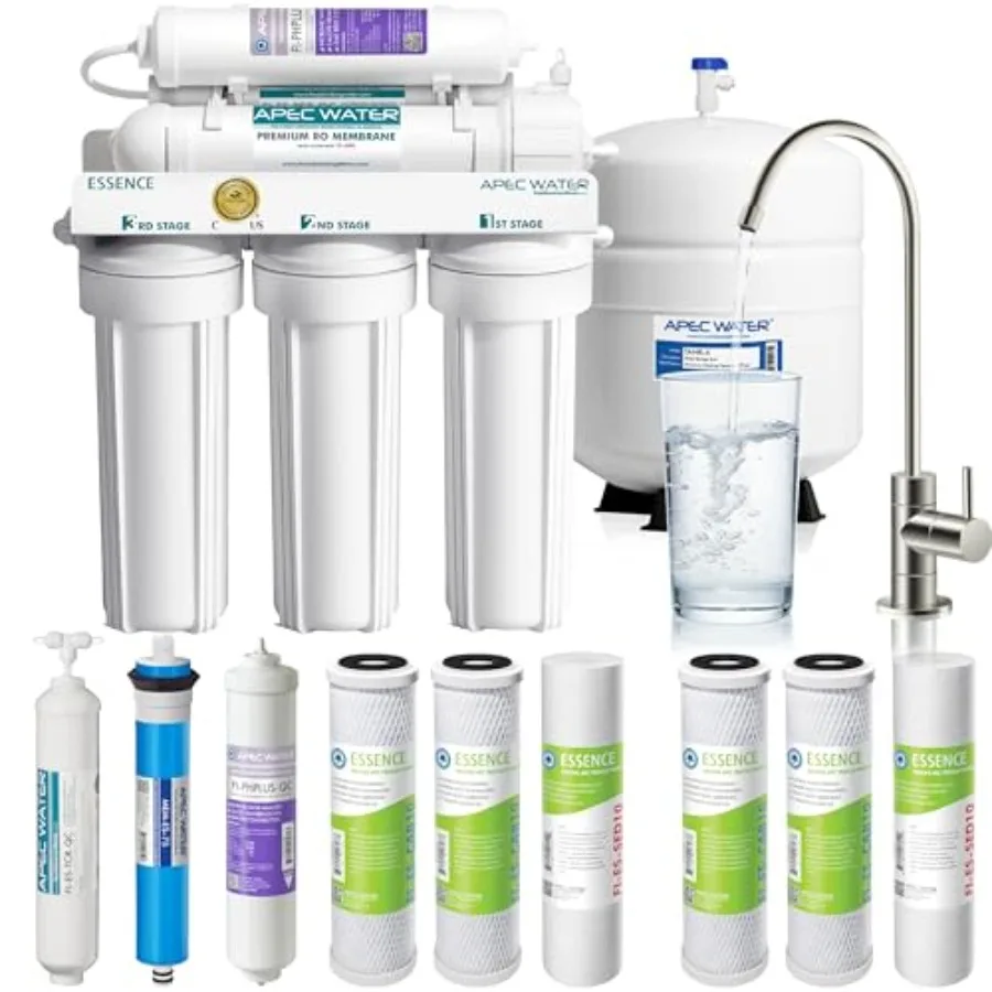 

Systems ROES-PH75 Essence Series Alkaline Mineral pH+ 75 GPD 6-Stage WQA Certified Ultra Safe Reverse Osmosis Drinking Water Fi