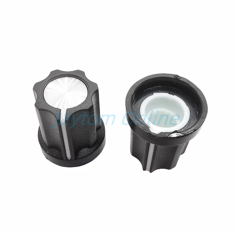 10pcs Plastic Switch Caps Diameter 15/20/25mm Height 16mm Potentiometer Encoder Knobs Gear Shaped Inner Hole 6mm