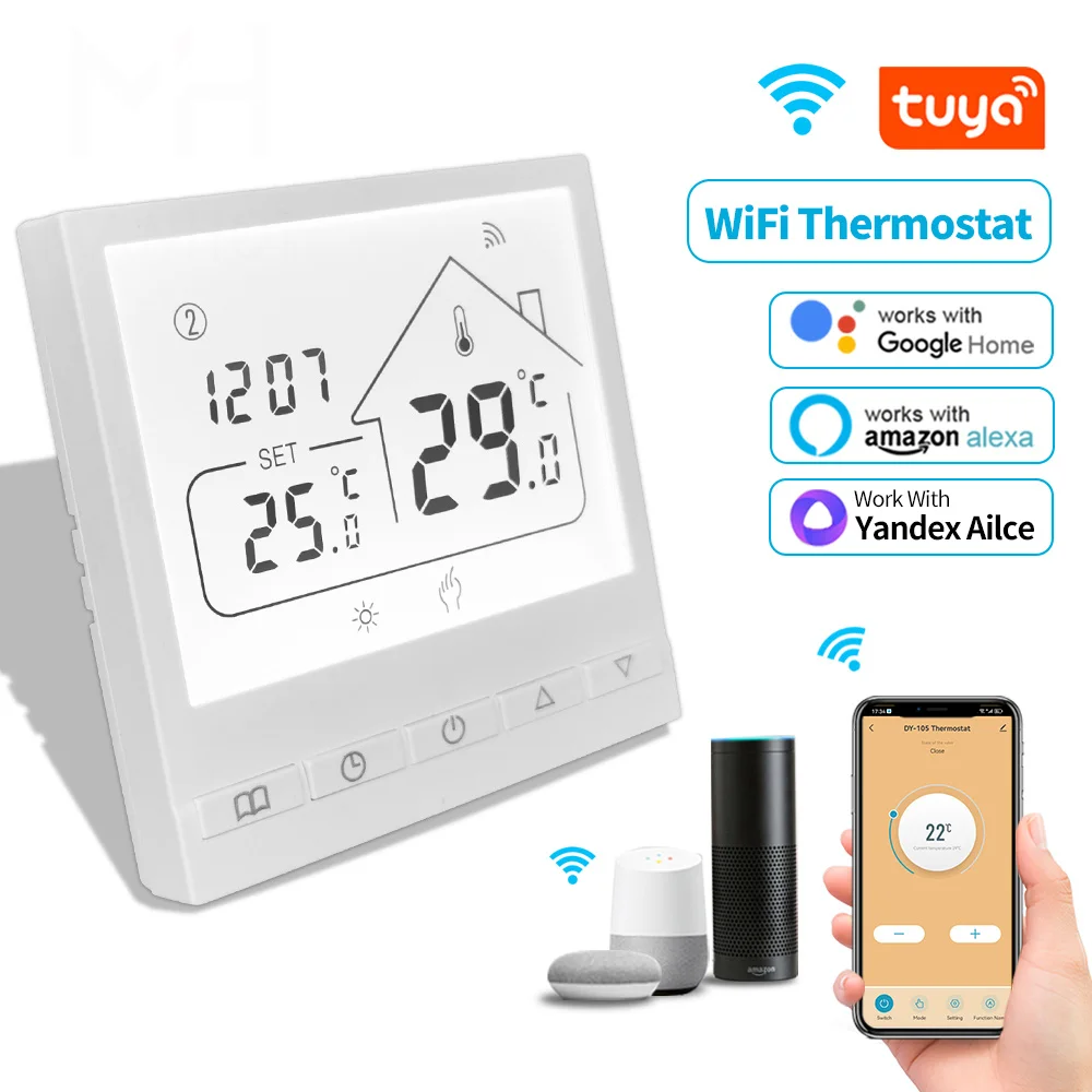 Tuya WiFi Smart LCD Display Thermostat Electric Floor APP Heating Water/Gas Boiler Temperature Remote Controller Alexa Google