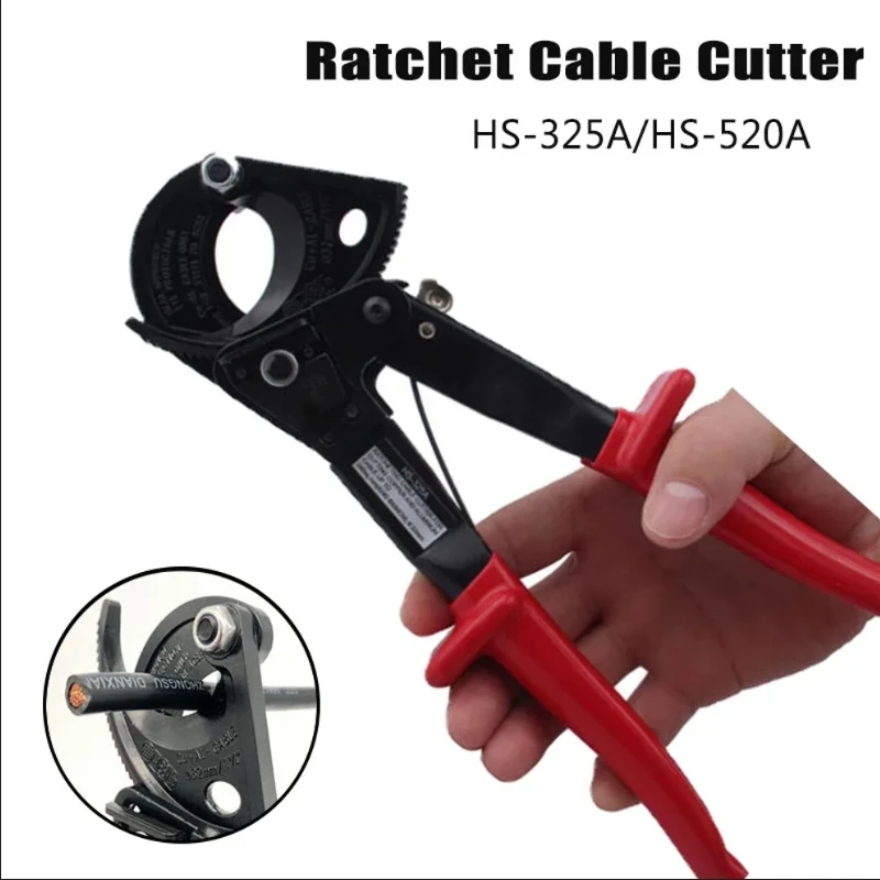 Ratchet Cable Heavy Duty Cutter Manganese Steel Copper Wire Cutting Tools Max 400mm² Ratcheting Wire Cutting Hand Tool