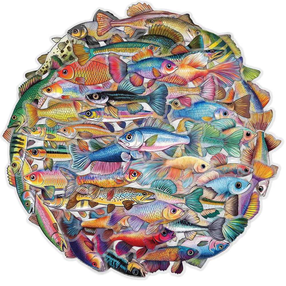 10/30/50PCS Realistic Marine Life Fish Cartoon Stickers DIY Decoration PVC Waterproof Skateboard Notebook Graffiti Toys