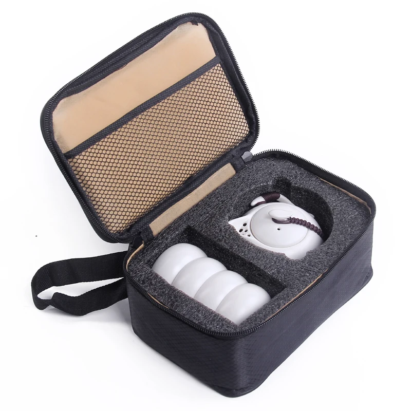 Promotion!!  Travel Bag Ding kiln tea Sets portable travel tea set,quick cup,TeaPot Kettle,Gaiwan.kung fu tea set