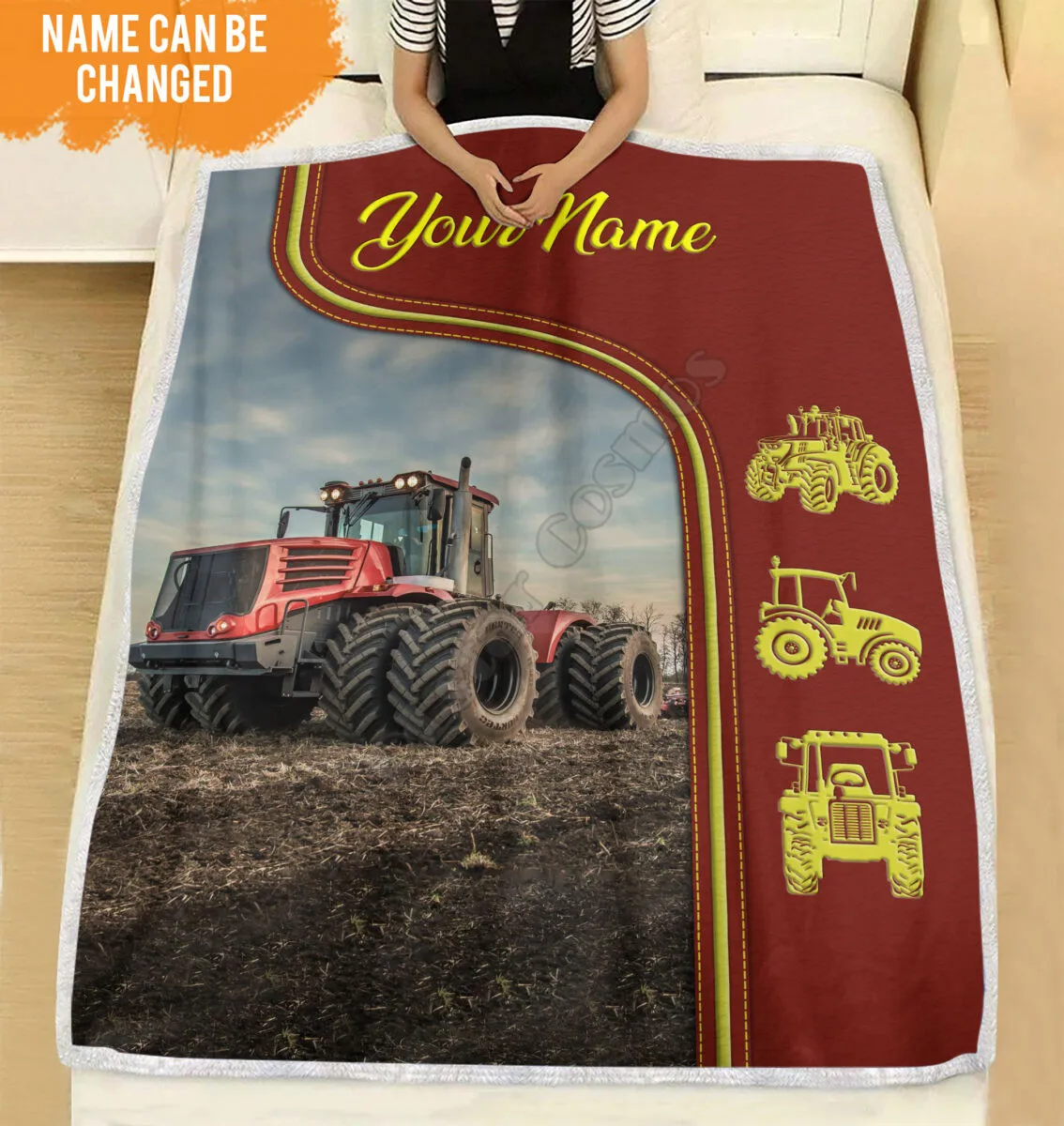 

Custom your name Tractor Farmer Flannel Blanket 3D Printed Blanket Kids Adult Soft Bed Cover Sheet Plush Blanket