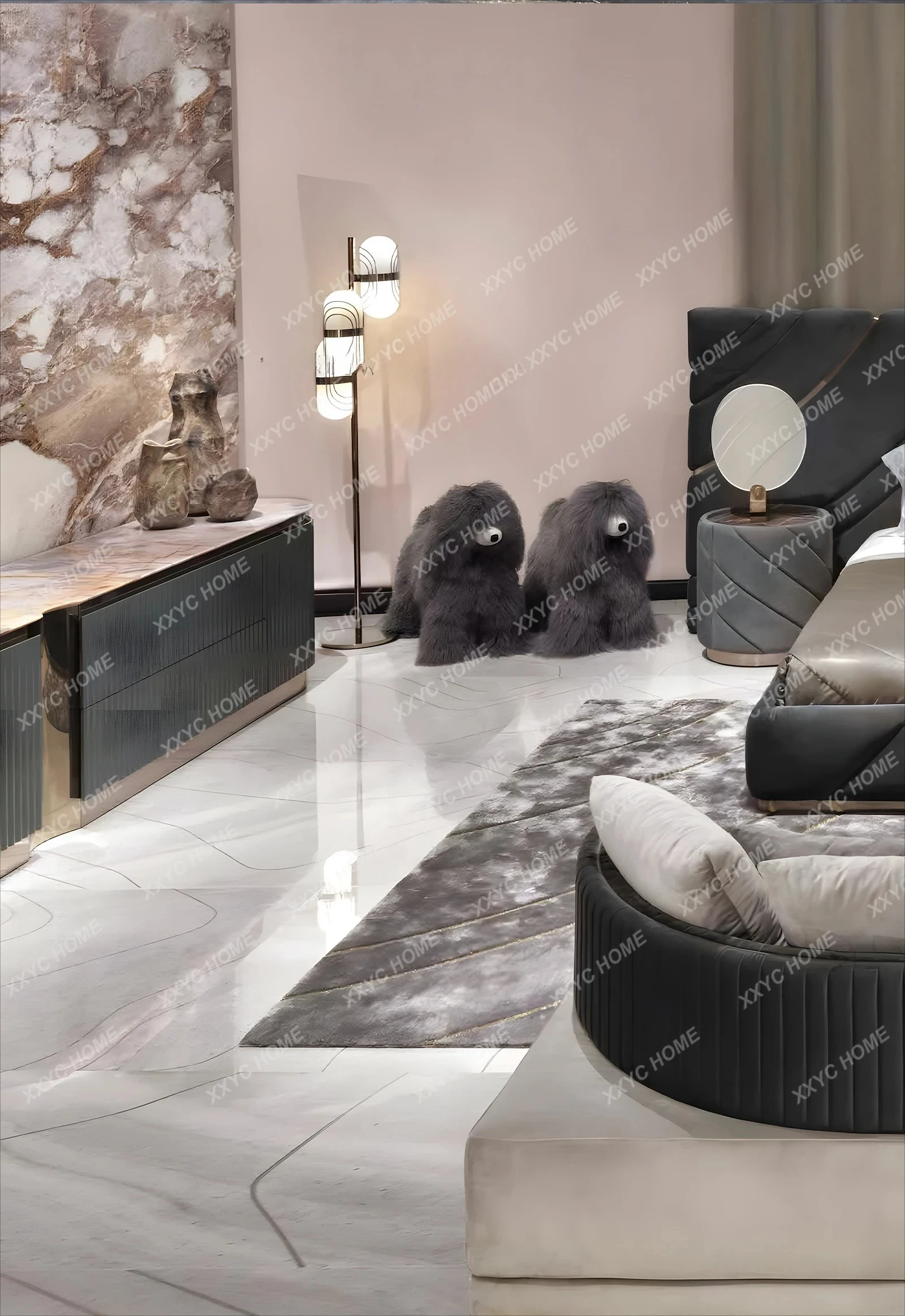 YX Italy, living room floor lamp Italian light luxury bedroom study high quality floor lamp