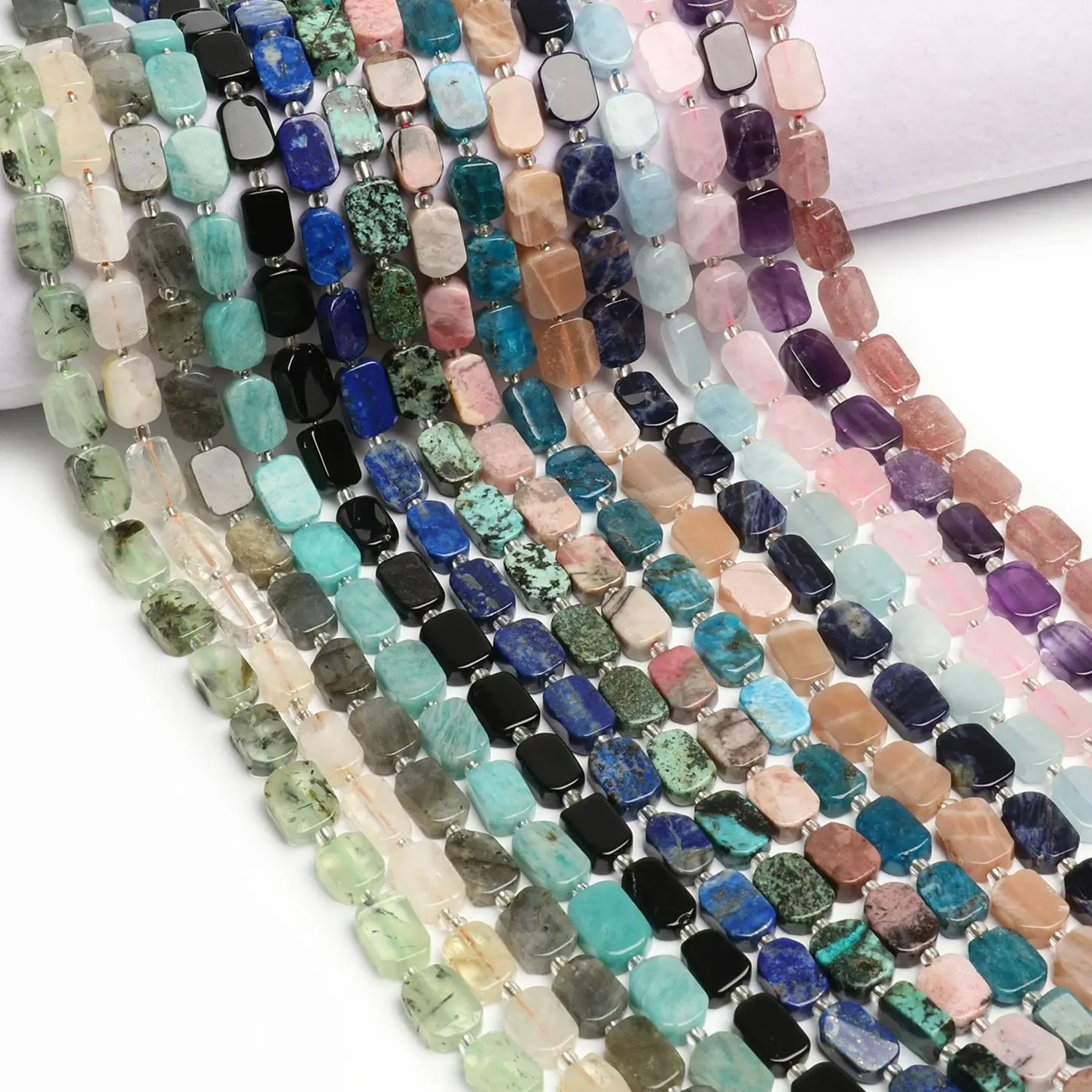 8x12mm AA Natural Amazonite Aquamarine Stone Rectangle Shape Beads For Jewelry Making DIY Bracelet Necklace Beading Accessories
