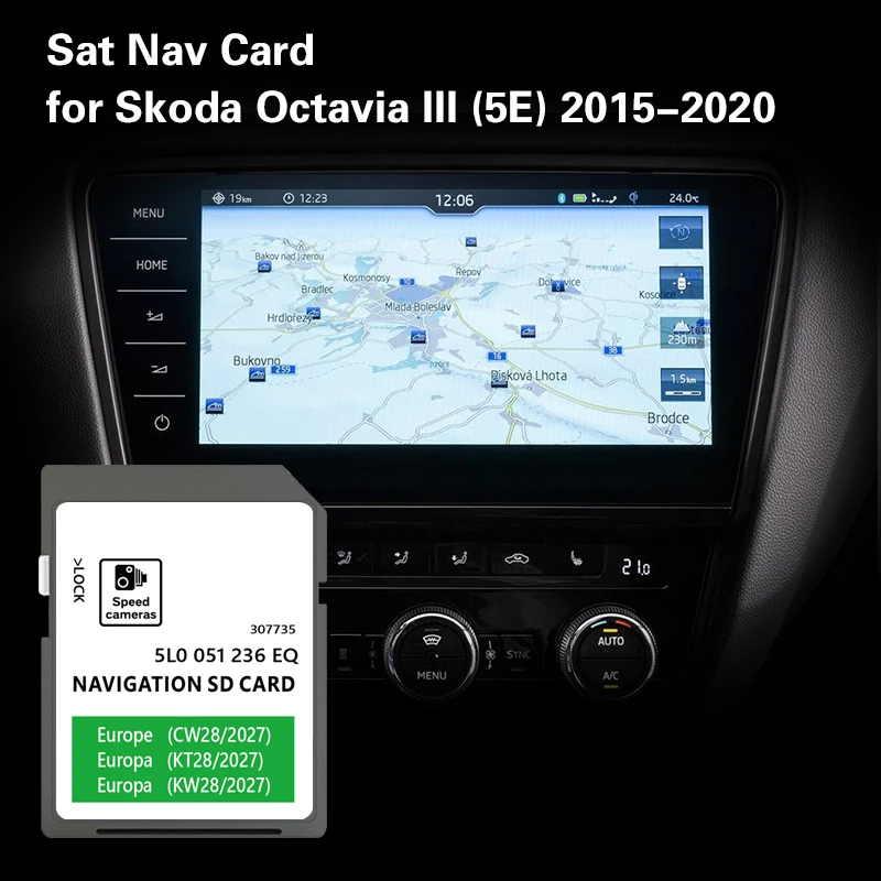 Carte SD de mise à jour des cartes européennes pour Skoda Octavia 2015-2020, navigation GPS 32 Go MIB2 5L0051236EQ