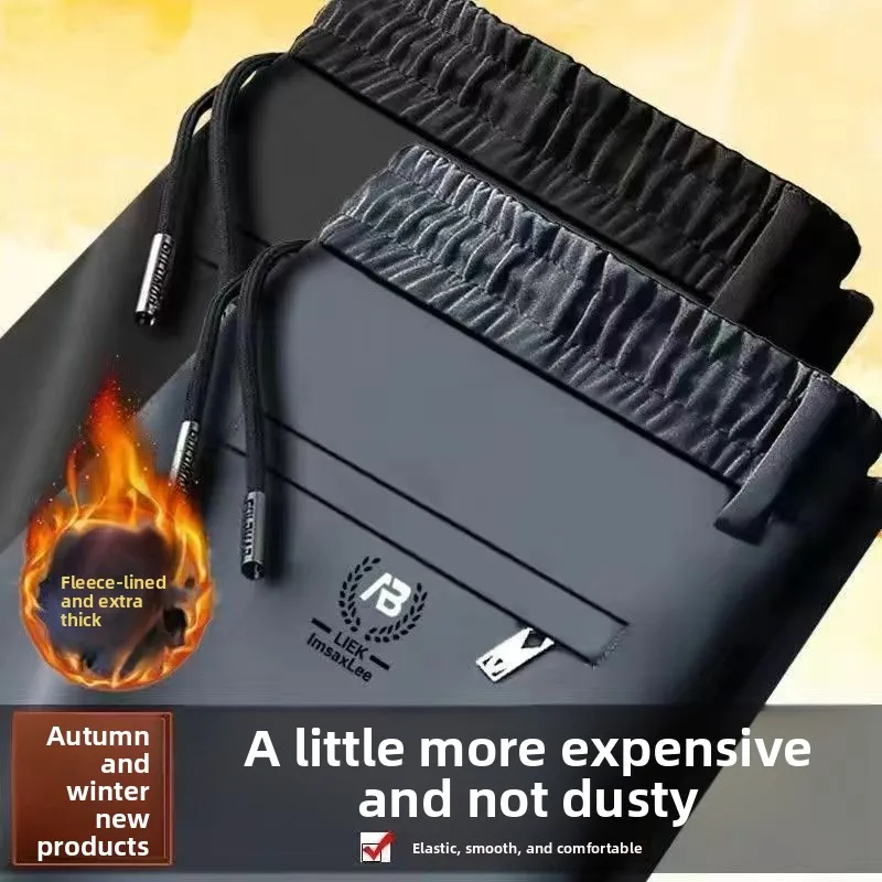 

Busin повседневные длинные брюки Thiened Fce, мужские осенне-зимние свободные прямые брюки с эластичной резинкой на талии Faion Urban Sle