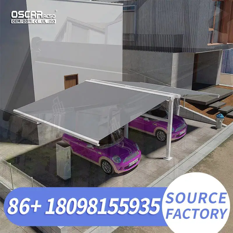 Exterior Thermal Break Retractable Aluminum Pergola with Waterproof and Sunproof PVC Roof for Outside Use of House Villa Retract
