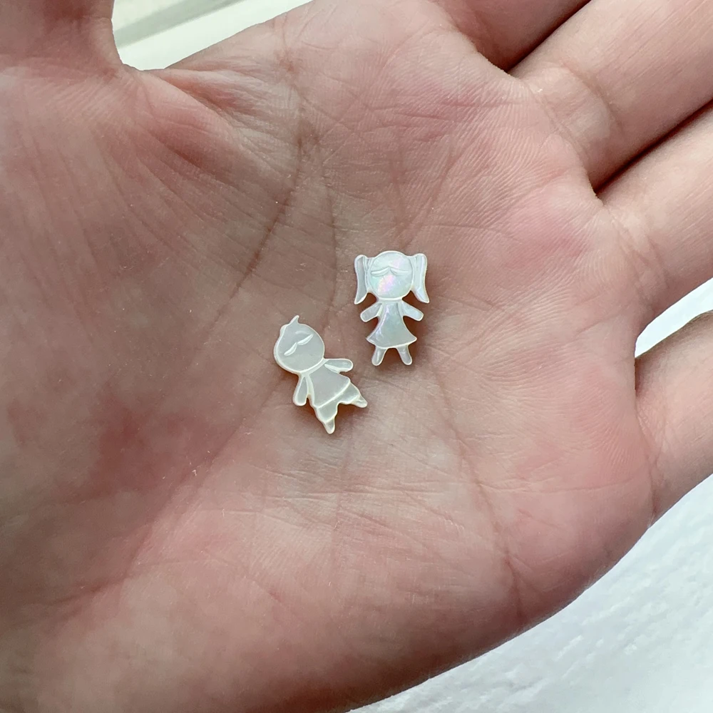 

10 pcs/lot Wholesale Handmade Mother of Pearl Shell Boy and Girl for Jewelry Making