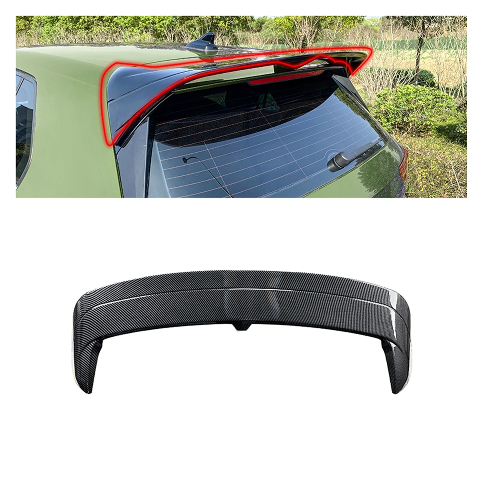 

For Volkswagen VW Golf 8 MK8 MK VIII 2020-2023 GTD GTE GTI R R Line Clubsport CS Rear Roof Spoiler Wing Trunk Upper Splitter Lip