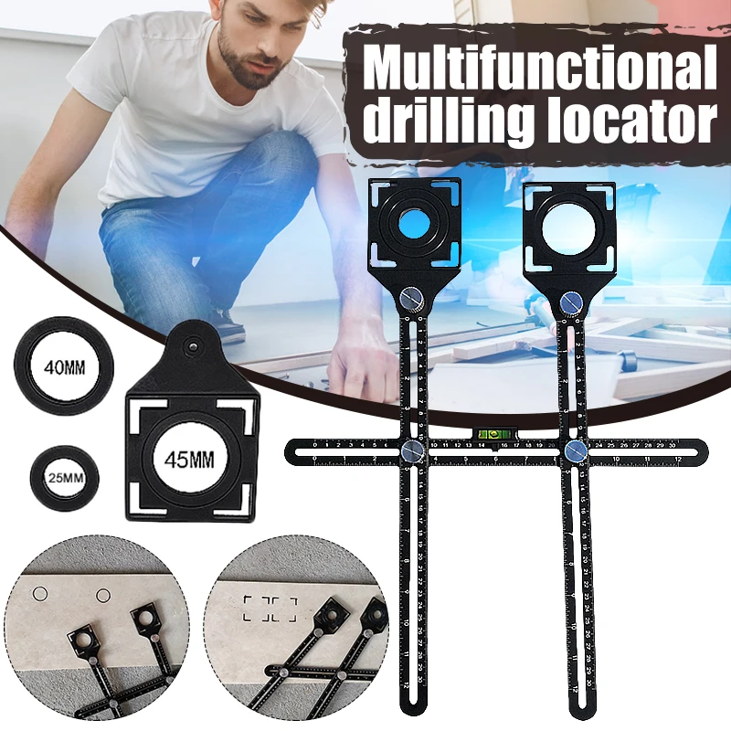 

Double Head Folding Ruler Drill Guide Locator Ceramic Tile Hole Locator Pocket Hole Jig Punching Tool