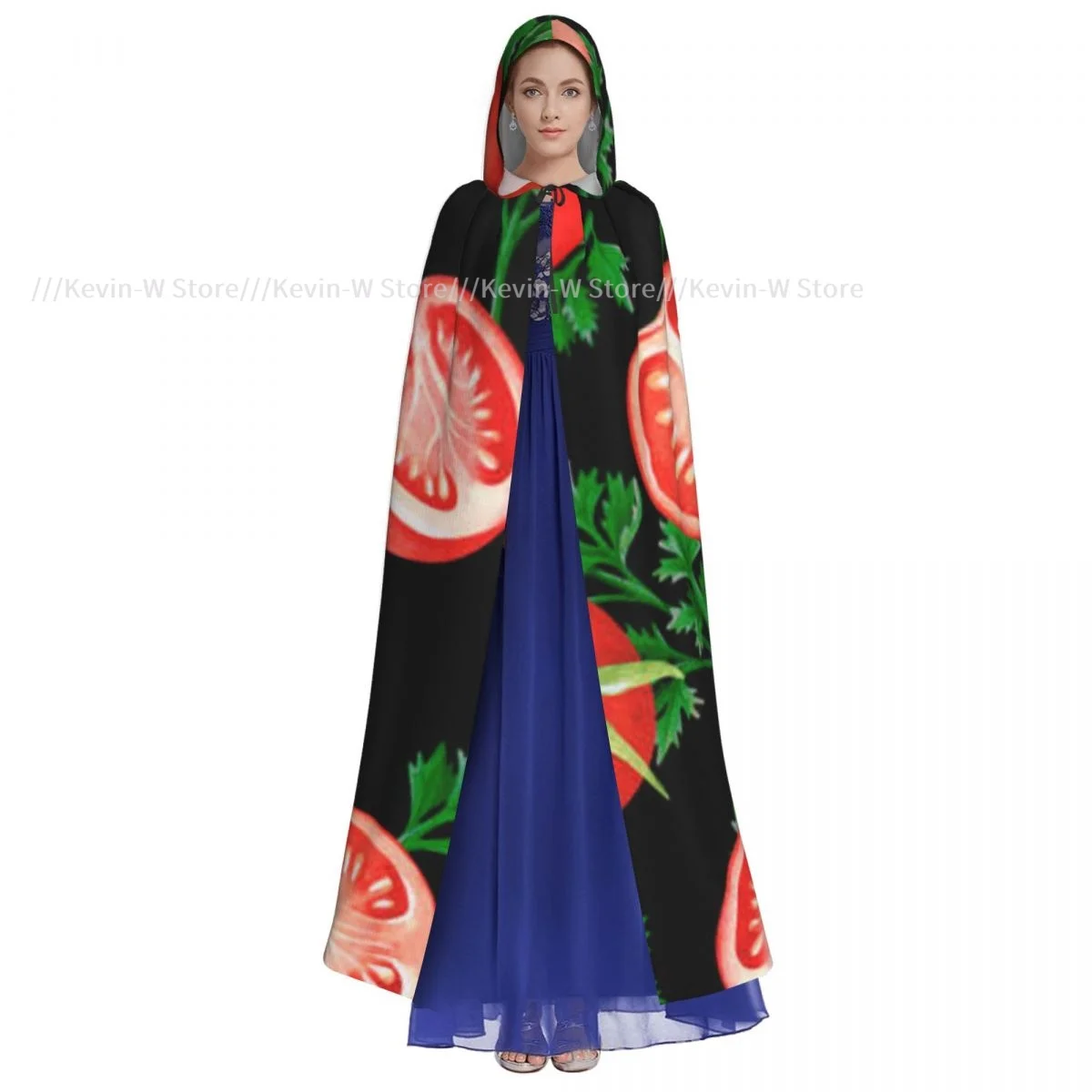 Unisex Adult Tomatoes And Parsley Cloak with Hood Long Witch Costume Cosplay