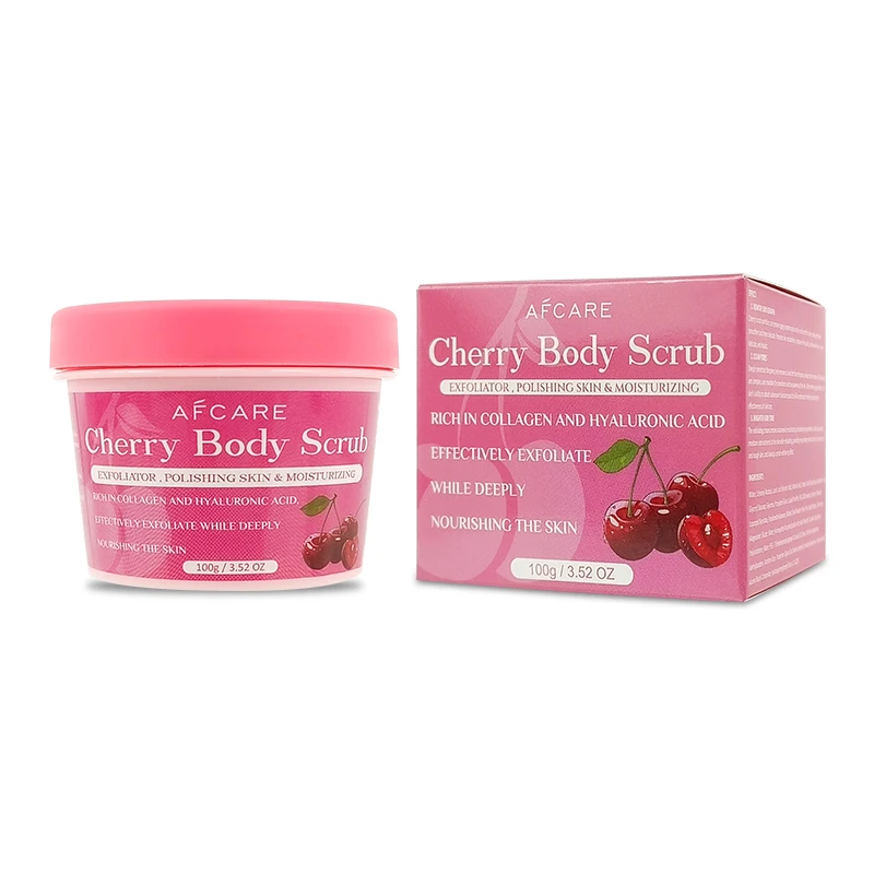 Cherry Body Scrub Gentle Exfoliating Moisturizing Deep Cleansing Hydrating Nourishment Skin Texture Tone Improvement