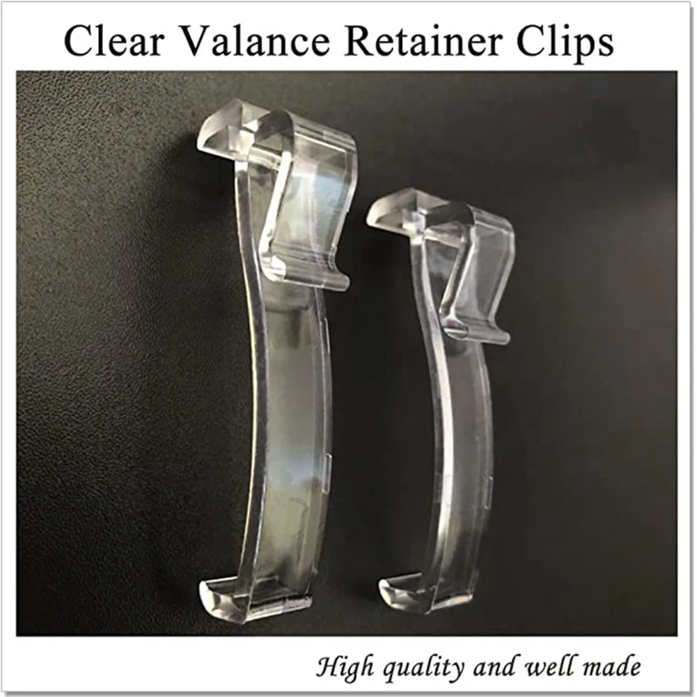 2.5 Inch Valance Clips Window Blind Clips Clear Plastic Valance Retainer Holder Hidden Valance Clips(12 Pieces)