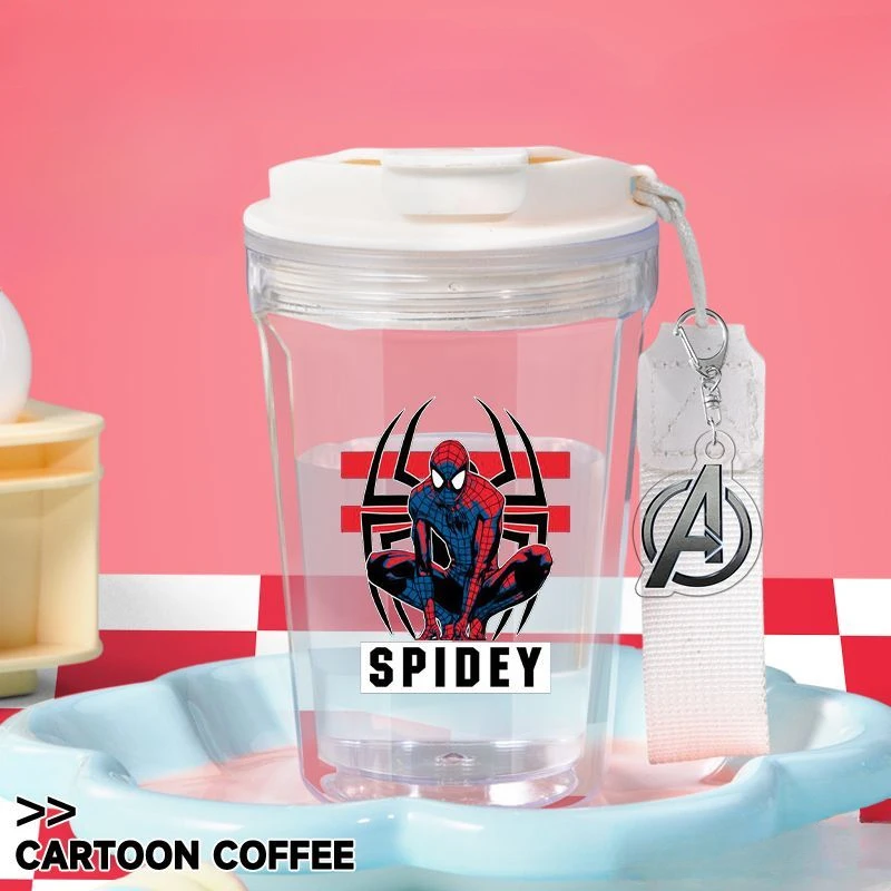 

New The Avengers 4 Iron Man Thor Captain America Hulk Cute Water Cup High Value Student Outdoor Sports Water Cup Holiday Gift