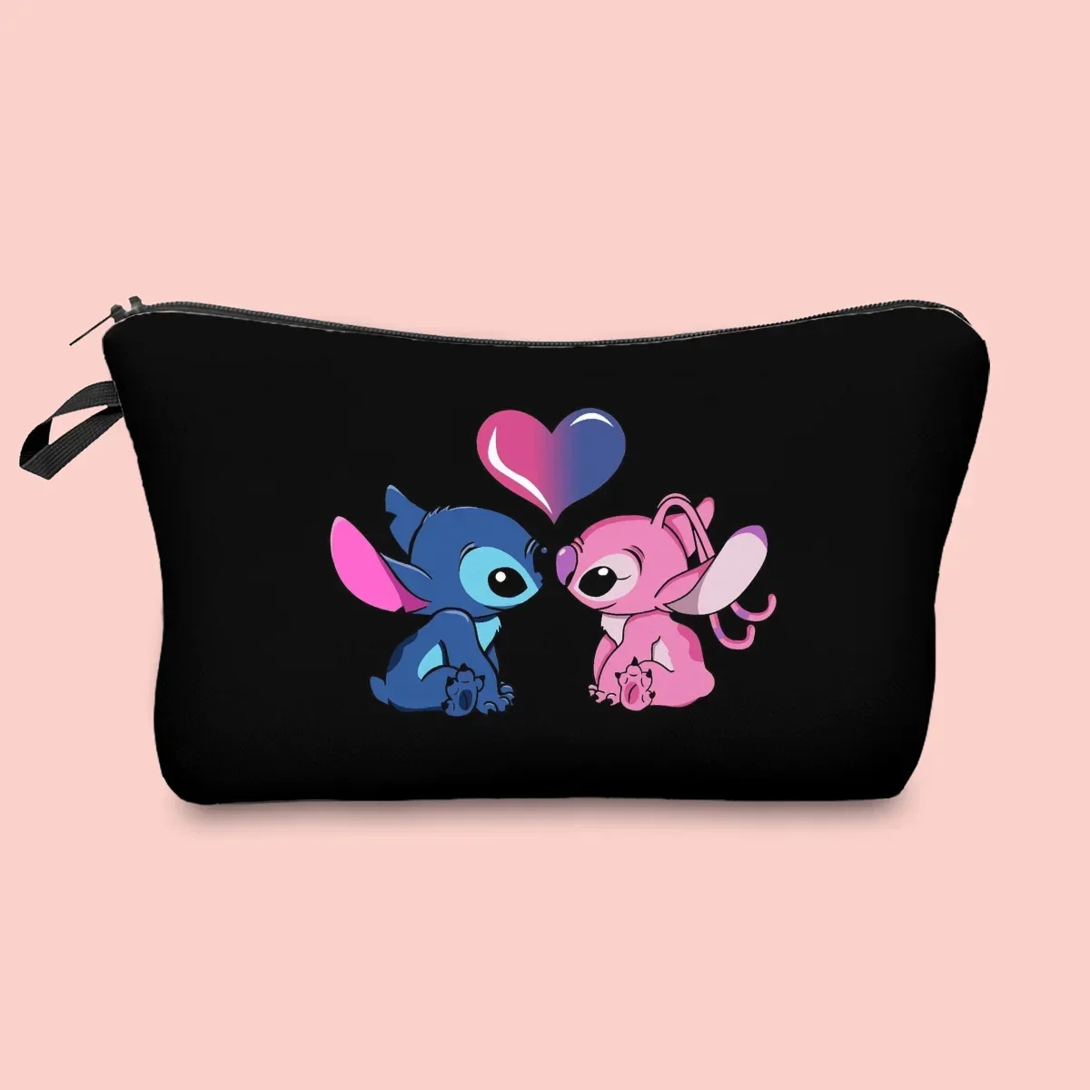 Disney Stitch Makeup Bag Anime Figure Angel & Stitchs Love Kawaii Cosmetic Bag Stich Wash Bag astuccio per ragazze donna regali