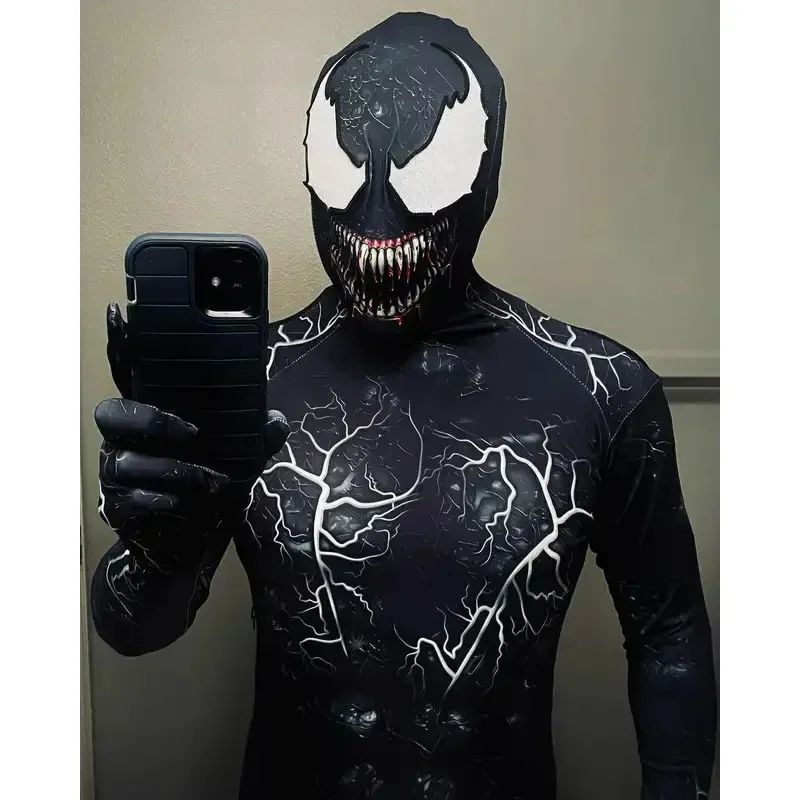 SN88 New Halloween Adults Kids Venom Symbiote Spidycosplay Costume Bodysuit Zentai Second Skin Suit Men Party Jumpsuit * #2 @ 5