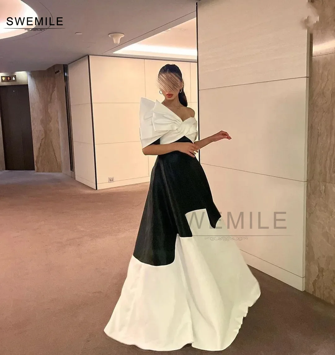 SWEMILE Black A-Line Prom Dress Dresses For Special Events Formal Occasion Dresses Strapless Wedding Party Dress Long Vestidos