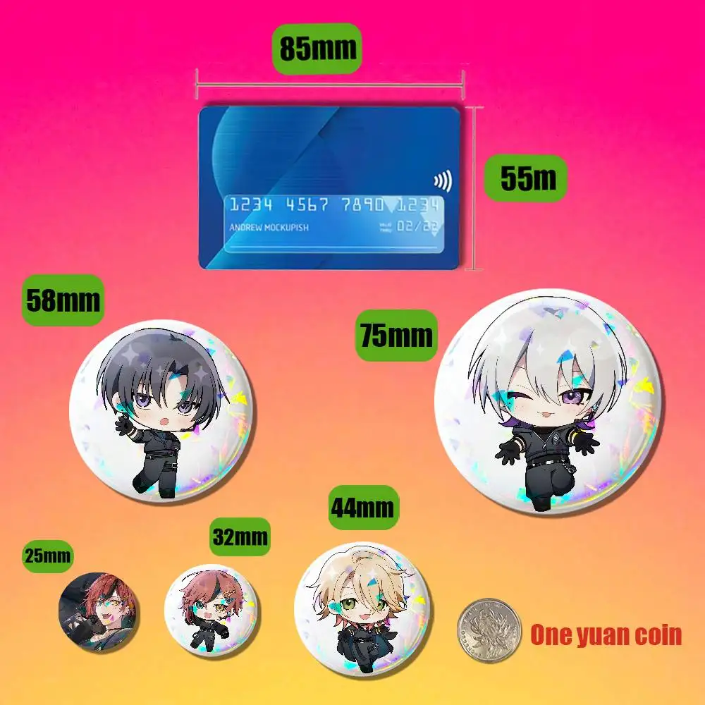 For Idols of Starlight Otome Badge Cover Pin DIY Insignia 75mm Button Emblem Round 25mm Hat Cap Laser Film