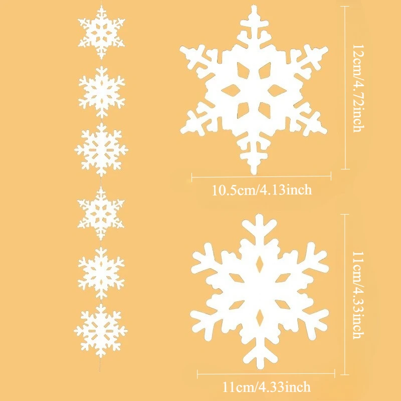 ندفة الثلج جارلاند شجرة عيد الميلاد حلي معلقة ، ديكور مكان الحفلات ، ملصقات النافذة ، عيد الميلاد عطلة ندفة الثلج مهرجان ديكور