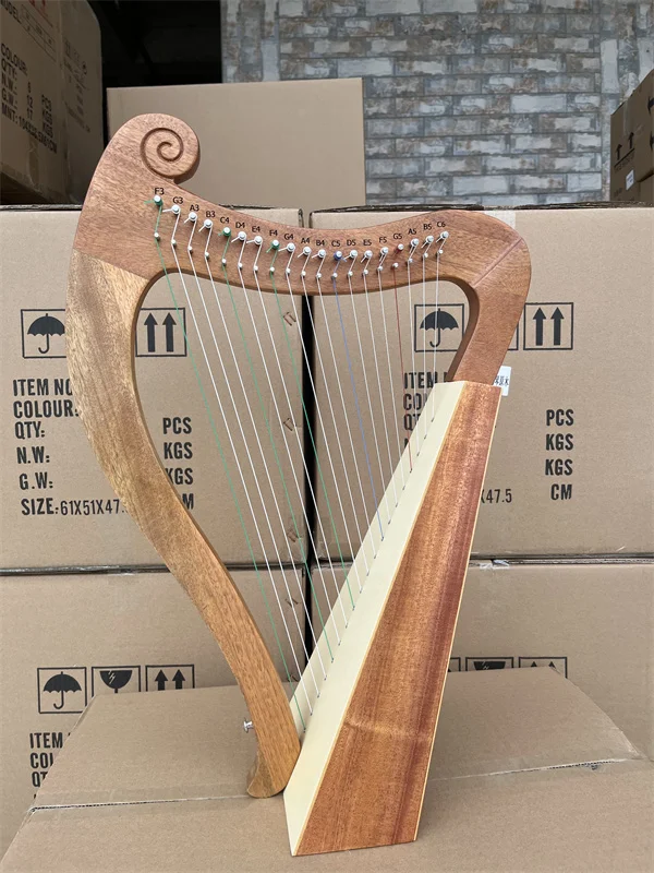 Hot Selling 19 String Lyre Harp, High Quality Sound Manual Musical Instrument with Custom Logo, Portable String Instrument